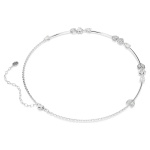 Idyllia necklace Heart with arrow, White, Rhodium plated